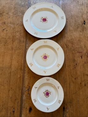 Vintage Lenox Rhodora fine china 3 piece plate setting